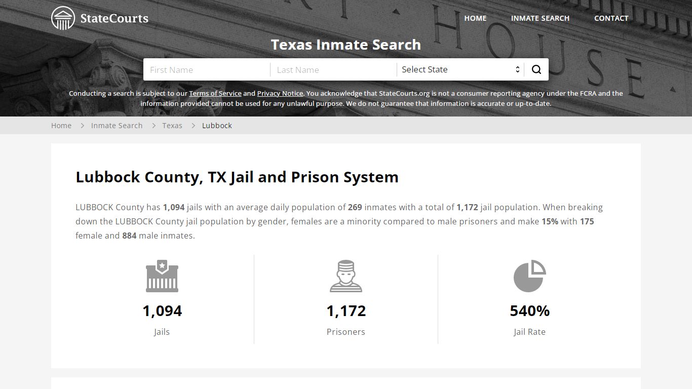 Lubbock County, TX Inmate Search - StateCourts