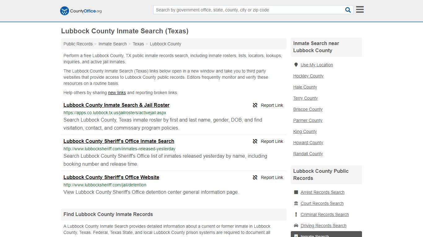 Inmate Search - Lubbock County, TX (Inmate Rosters & Locators)